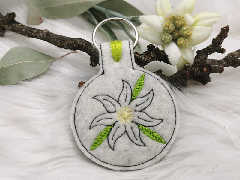 Edelweiss Schlüsselanhänger - ITH-Stickdatei